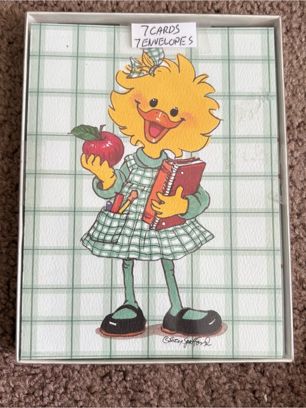 Suzy’s Zoo Blank Note Cards & Envelopes Set of 7, Suzy Duck Teacher School, USA